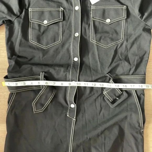 & OTHER STORIES Topstitched Belted Jumpsuit sz 8 - Picture 7 of 10